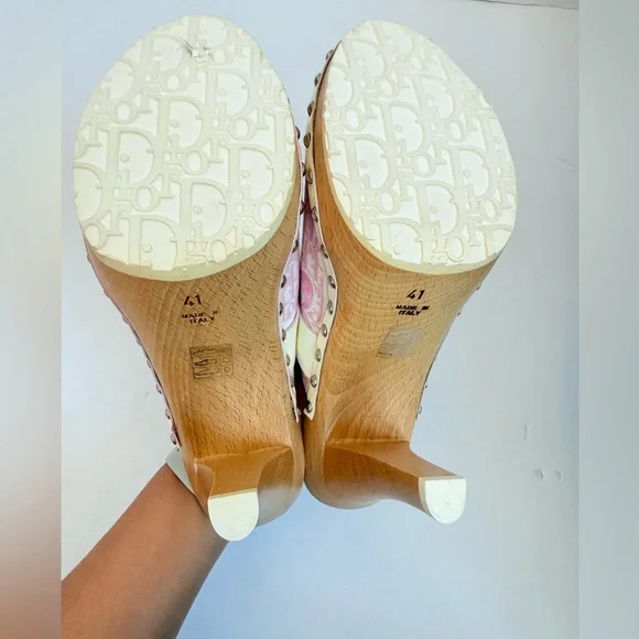 Dior Pink and White Mules - Picture 7 of 9